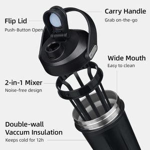 Wholesale 24oz Stainless Steel Vacuum Insulated Sport <b>Shaker</b> <b>Bottle</b> BPA-Free Eco-Friendly Gift Packaging for Gym & Outdoor Use - Product Image 2