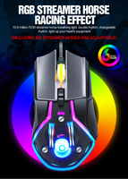 Souris de jeu filaire professionnelle, 6 boutons, 6400 DPI, LED optique, USB, souris de jeu silencieuse pour PC, ordinateur portable, joueur