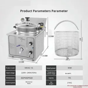Friteuse taïwanaise électrique à haute pression commerciale avec contrôle de la température pour la qualité d'exportation de steaks de cuisses de poulet frites américaines - Product Image 3