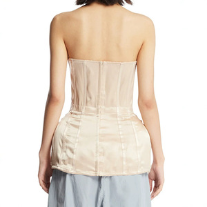 Haut bustier sexy pour femme, style chic euro-américain de luxe, épaules dénudées, Y2K, coupe ajustée, vintage, pour soirée d'été, tissé, ODM - Product Image 5
