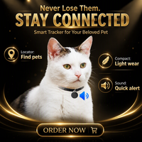 Traceur GPS pour animaux de compagnie, localisateur anti-perte, dispositif de positionnement Bluetooth pour chat, chien, clés avec crochet étanche