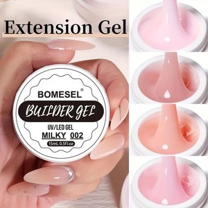 Gel de construction UV/LED 15 ml en gros, gel dur transparent nude pour extension rapide et réparation des ongles, fournitures pour ongles OEM&ODM - Product Image 2