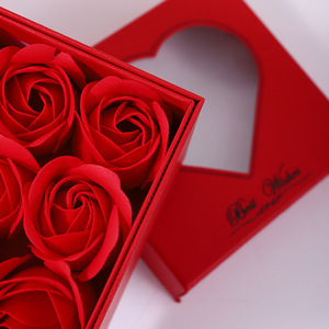 Scatola Portagioie Rotante Quadrata con 9 Fiori, Espositore con Tecnica di Bronzatura, Cartone Grigio Speciale, Regalo per <span class=keywords><strong>San</strong></span> <span class=keywords><strong>Valentino</strong></span> - Product Image 2