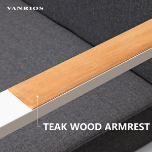 طقم أريكة خارجية فاخرة من الفولاذ بسعر المصنع، أثاث فناء من الألومنيوم، أريكة حديقة خارجية معدنية - Product Image 4