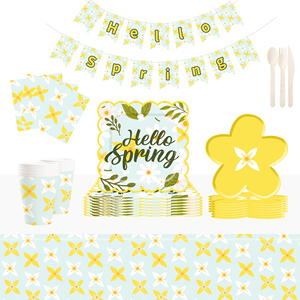 Platos de Papel para Fiesta DAMAI, Platos Desechables con Diseño Floral para Fiestas de Niñas, Bodas, Despedidas de Soltera, Fiestas de Té, Suministros para 8 Personas - Product Image 1