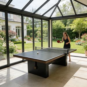 <span class=keywords><strong>Table</strong></span> <span class=keywords><strong>de</strong></span> ping-pong d'intérieur <span class=keywords><strong>de</strong></span> qualité supérieure, pliable, pour appartement, en bois massif, pliable, gain <span class=keywords><strong>de</strong></span> place, facile à ranger - Product Image 2