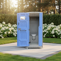 Toilettes mobiles, cabine de toilettes portable d'extérieur avec évier et éclairage, unité de toilettes pour la construction