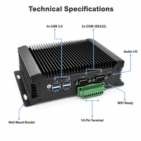 Computadora Industrial Integrada Sin Ventilador YCT Intel N100 8-32GB DDR4 2 COM RS232/485 4 USB 3.0 GPIO Bloque de Terminales Automatización de Fábrica