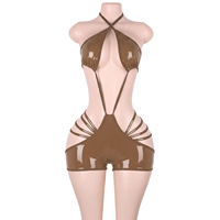 Vêtements de danse exotiques en cuir verni, shorts à lacets, bodys, sous-vêtements de pole dance, tenues de club de qualité pour service aux tables, costumes de scène