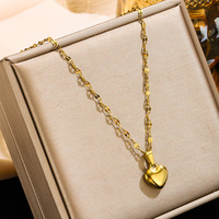Juego de Joyería de Moda al por Mayor de Acero Inoxidable con Baño de Oro de 18K, Collar con Colgante de Corazón, Aretes y Pulsera para Mujer
