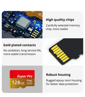 Carte mémoire TF de haute qualité en vrac 32 Go 64 Go 128 Go 256 Go Carte SD Carte CF 16 Go Utilisée pour les caméras embarquées, les drones et les caméras d'action