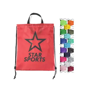 Xinhe Sport Wandern 210 D Polyester Stoff Geschenkverpackung wiederverwertbar akzeptieren individuelles Logo Größe Rucksack Schnurzug-Tasche
