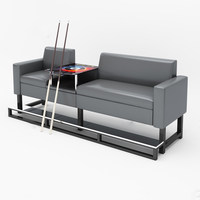 Günstiger, hochwertiger Indoor-Billardtisch, Snooker-Club-Zuschauerstuhl, Billard-Sofa mit PVC-Polsterung, Holzschienen, anpassbar für den Verkauf