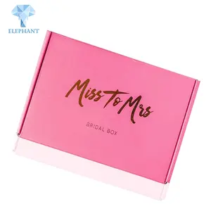 Custom Logo Color Printed Gold Foil Hot Stamping Pink Folding Corrugated Paper Box Packaging