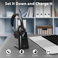 Casque Sans Fil Anti-Bruit ENC avec Microphone pour Centre d'Appels, Bureau et Usage Téléphonique Professionnel