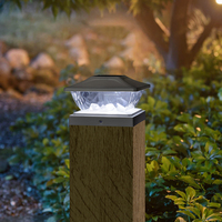 Vente en gros de lampes solaires d'extérieur étanches IP44 en ABS blanc et noir, rechargeables par panneau solaire, lampes solaires pour portail, lampes solaires pour piliers