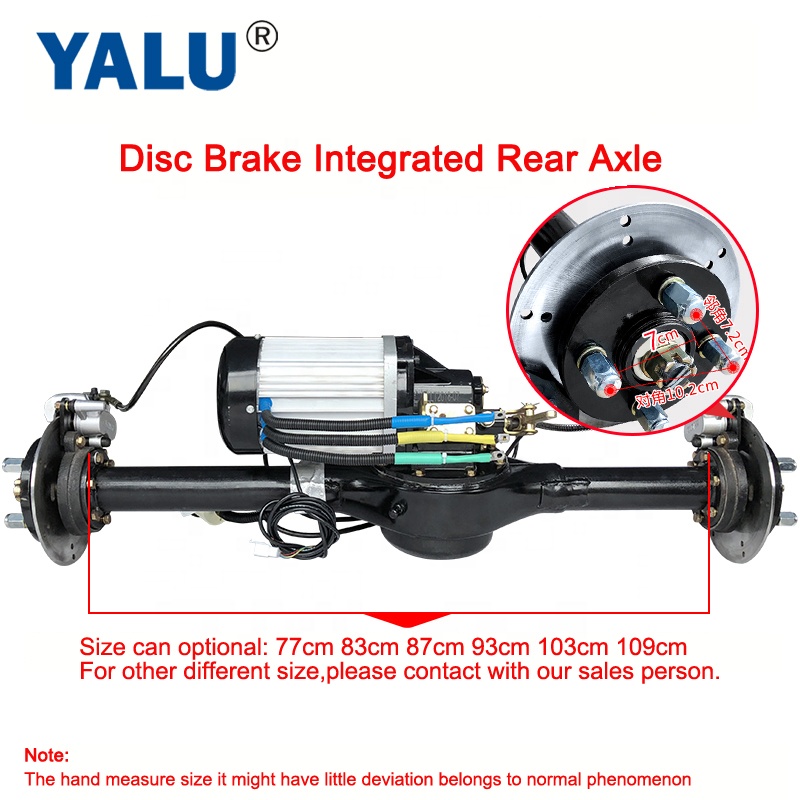 Kits d'essieu arrière à quatre roues, moteur électrique de transaxle, différentiel de voiturette de golf - Chine Essieu arrière de pousse-pousse électrique, moteur de 5 kw