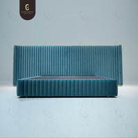 2025 New Winged Design High End Luxus Weiches Doppelbett Großes Kopfteil Modernes Designer Großes Samts toff Kingsize-Bett-Set