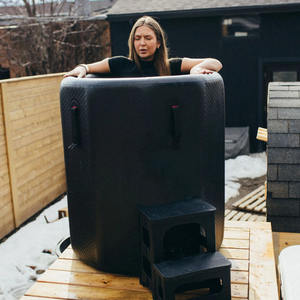 Plateforme <span class=keywords><strong>gonflable</strong></span> PVC à 2 niveaux détachable pour bain froid, baril de bain de glace avec marches, surface antidérapante pour la sécurité de la <span class=keywords><strong>piscine</strong></span> - Product Image 3