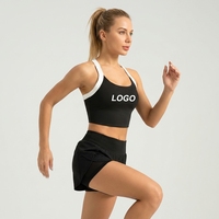 Soutien-gorge de sport personnalisé léger et respirant pour femme avec logo frontal, séchage rapide et élastique, sans coutures, grande taille, pour la course à pied