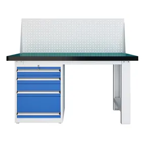 Table de travail pour réparation industrielle, robuste, avec tiroirs, atelier ou banc de travail