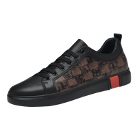 Chaussures de skate pour hommes, baskets tendance à carreaux et rayures, en cuir, basses, à lacets, plates, rétro, légères et respirantes