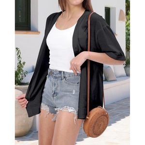 เสื้อเชิ้ตผู้หญิงแขนสั้นคอวีผ้าฝ้ายลินินเสื้อลำลองสำหรับทุกวัน - Product Image 3