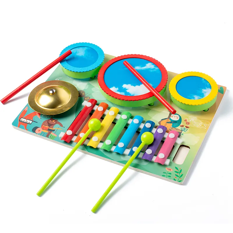 Custom Children's Wooden Musical Drumming Instruments Sensory Game Educational Xylophone Toys For Kids