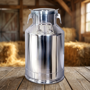 Bidon à lait en acier inoxydable de qualité supérieure, robuste, hermétique, pour le transport d'huile, de vin et autres liquides, avec fermoirs, qualité alimentaire - Product Image 1