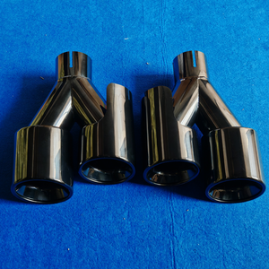 Embout d'échappement en acier inoxydable de 3,5 pouces, design poisson <span class=keywords><strong>volant</strong></span>, noir titane, double sortie en forme de Y, bord roulé, embouts de silencieux universels pour voiture - Product Image 3