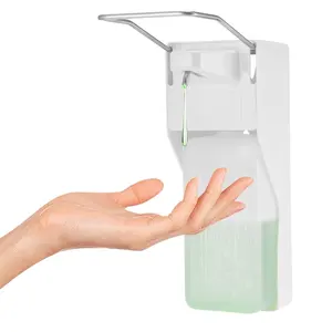 Large capacity 1000ML refillable wall mounted elbow pressure elbow liquid hand soap dispenser for hospital use
