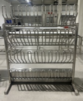 Rak Sepatu Stainless Steel yang Dapat Disesuaikan Dengan Sistem Pengeringan dan Disinfeksi untuk Gudang dan Fasilitas Pengolahan Daging