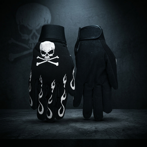 Skull Printing Mechanic <b>Gloves</b> Rider <b>Gloves</b> - Product Image 3