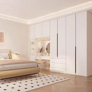 Factory Custom Modern Minimalist <b>Wardrobe</b> Large Capacity Bedroom Closet with Shelves Melamine Board Bedroom Furniture - Product Image 4