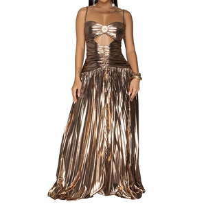 Vestidos de Fiesta Elegantes para Mujer, sin Tirantes, Largos hasta el Suelo, Cintura Natural, con Brillo y Estampado Digital - Product Image 2