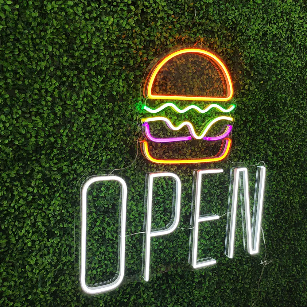 Dropshipping Acrylic Neon Lights Custom Made Neon Sign Burger