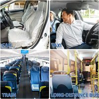 Housses de siège jetables universelles en plastique pour voiture, avion, restaurant, sièges de bus, chaises de salon