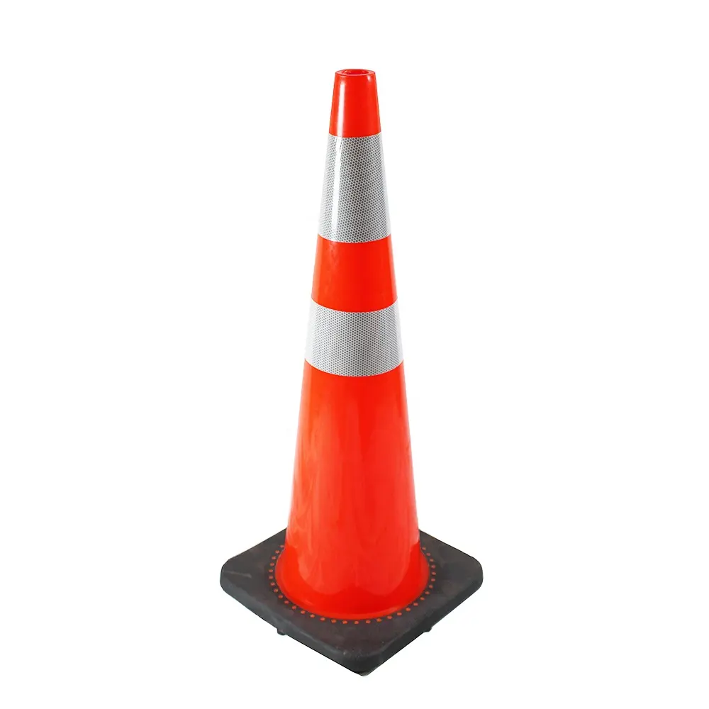 Pvc 36 Inch 90cm Fluorescent Orange Road Traffic Flat PVC Safety Cone Sell well