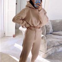 Nouvel ensemble décontracté automne-hiver 2023, couleur unie, coupe ample, taille élastique, molletonné, grande taille, pantalon décontracté