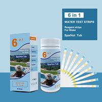 Bandes d'analyse de l'eau de piscine, bâtonnets de test pour spa et bain à remous, bandelettes de test d'eau de piscine 6 en 1 W-6
