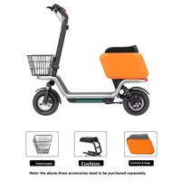 Scooter électrique multifonctionnel pour adultes avec coussin de siège et panier avant, batterie au lithium, pour la ville