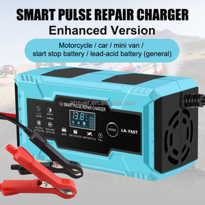 Cargador de Baterí<span class=keywords><strong>a</strong></span> de Gel para Motocicleta y Automóvil con Pantalla LCD de 6V 12V 2A, Cargador de Baterí<span class=keywords><strong>a</strong></span> de Plomo-Ácido de 6V 12V 2ah-20ah, con Carcasa de ABS - Product Image 2