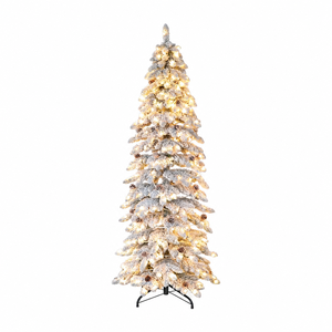 <span class=keywords><strong>Sapin</strong></span> de Noël en PVC floqué de luxe haute densité avec effet neige, décorations en <span class=keywords><strong>sapin</strong></span>, 1,2m-3m, livraison directe usine - Product Image 1