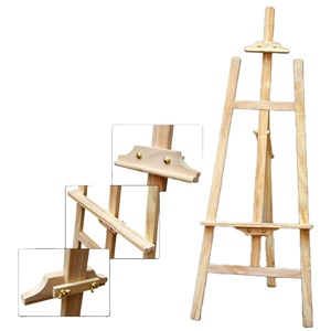 Chevalet Professionnel en Bois de Pin Naturel avec Design Art Déco pour la Décoration Intérieure, l'Exposition, la Peinture et le Croquis – Idéal Rentrée des Classes - Product Image 1