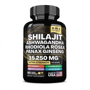 Capsules pour adultes OEM les plus vendues <span class=keywords><strong>en</strong></span> stock, Shilajit, Rhodiola Rosea, Panax Ginseng pour une meilleure densité osseuse - 60 capsules - Product Image 1