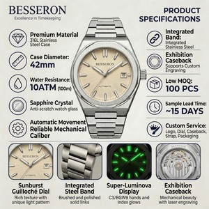 Private Label NH35 Men's Automatic Mechanical <b>Watch</b> Custom 316L Stainless Steel Design Dial Bezel OEM <b>Watch</b> Manufacturer - Product Image 3