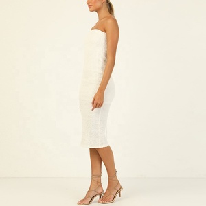 Không Tay Vai Thanh Lịch Trắng Ăn Mặc Skinny Slim Ngắn Mini Dress Sexy <span class=keywords><strong>Prom</strong></span> Cocktail Buổi Tối Bên Ăn Mặc Cho Đám Cưới - Product Image 4