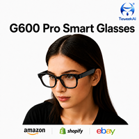 Lunettes IA Professionnelles G600 Pro avec Caméra 13MP IMX386, IA Ouverte, Prise de Notes de Réunions, Transfert WiFi6, Haut-parleurs Doubles, Nouvelle Technologie