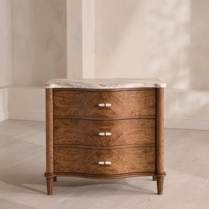 Mesita de Noche de Madera Artesanal de Alta Gama, Diseño Contemporáneo, con 2 Cajones, Muebles para Dormitorio - Product Image 4