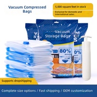 Stok Langsung Pabrik untuk Kantong Penyimpanan Vakum PA Transparan PET+PE untuk Pakaian dan Sprei Ukuran Ekstra Besar Tebal dengan Pompa